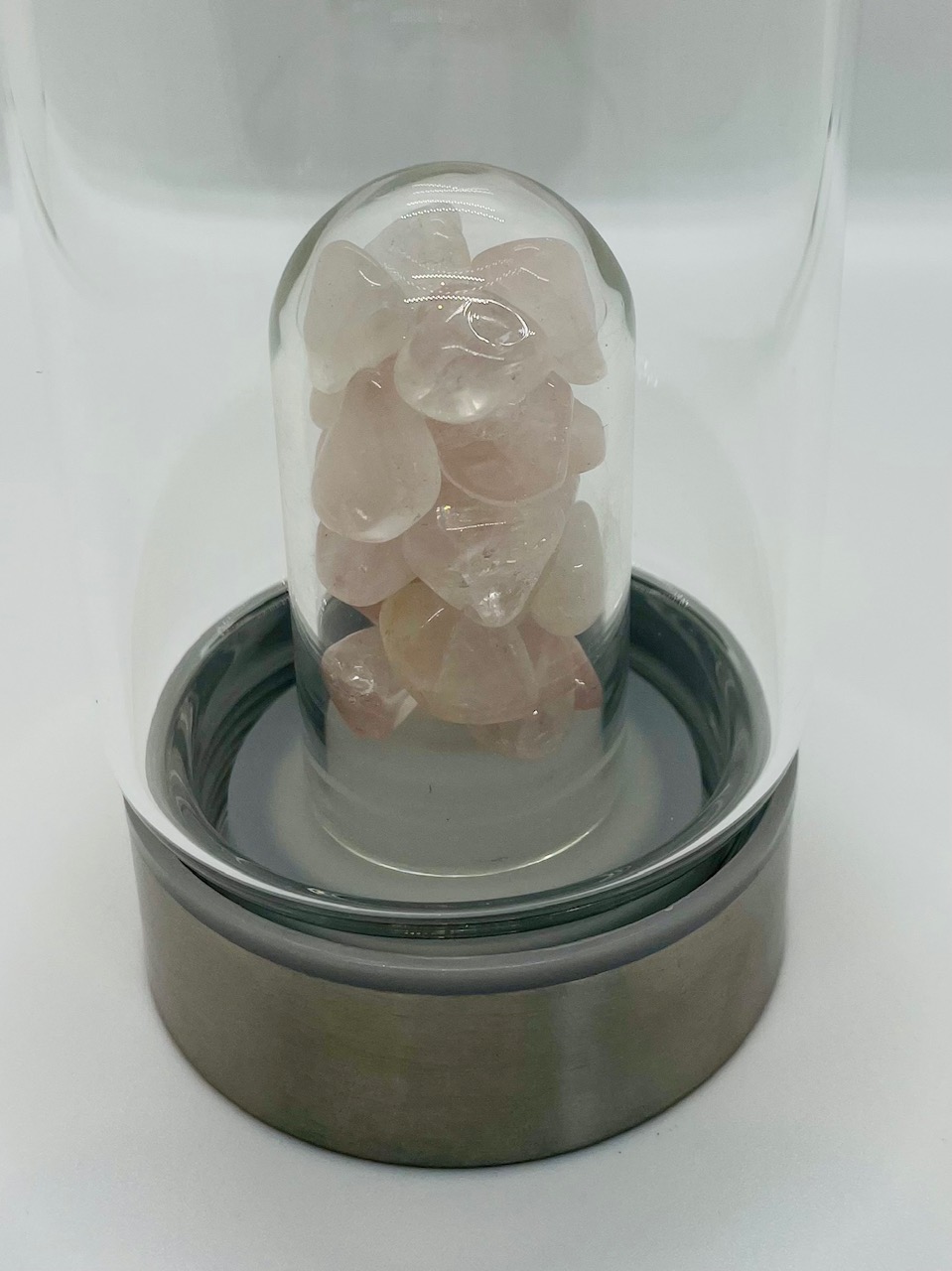 Rose Quartz Crystal Elixir Water Bottle w Carry Strap 16 oz - Click Image to Close